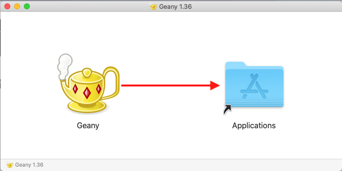 Move Geany to 'Applications' directory.