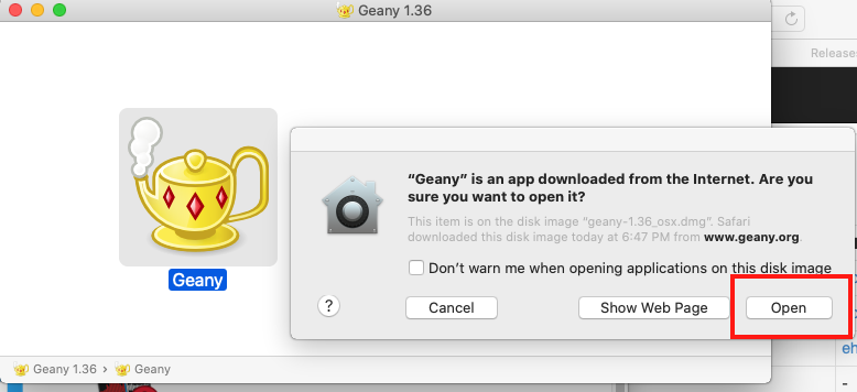 Open Geany.