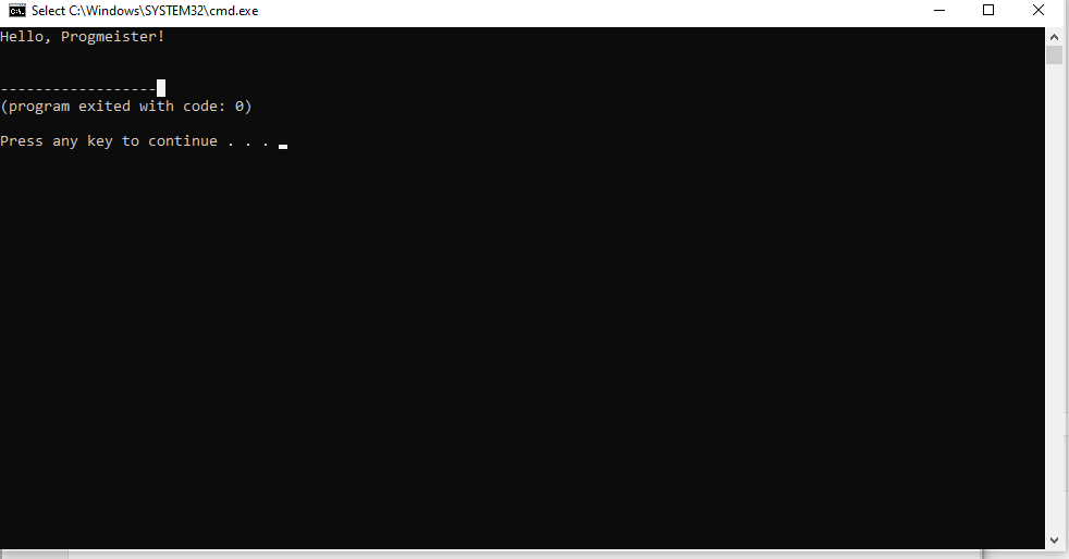 You should see a similar output.